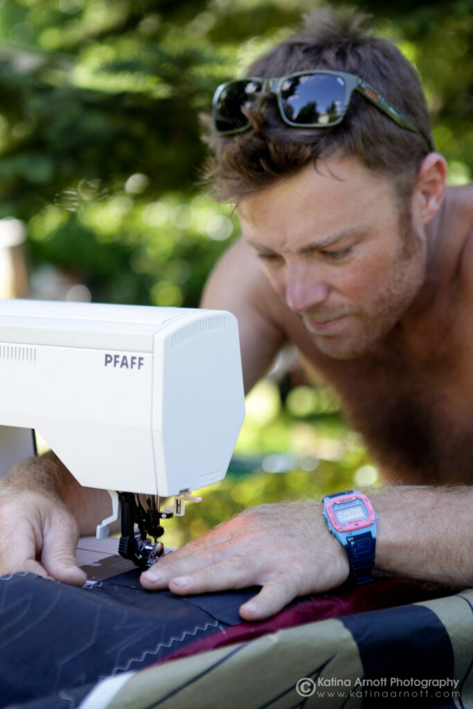 alt - Matt at the sewing machine